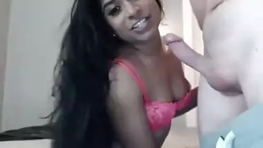 Busty Nri Girlfriend Sucks Hard Lover’s Big White Cock