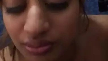 Uk indian punjabi babe deepthroat sucking clients cock drinks cum