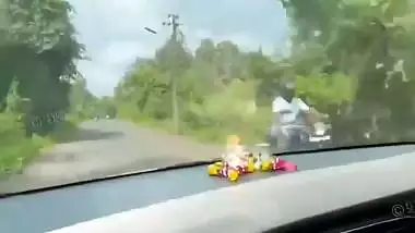 Local sex video of a naked wife driving a car in public