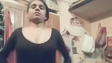 Desi young babe stripping to bra panty on camera