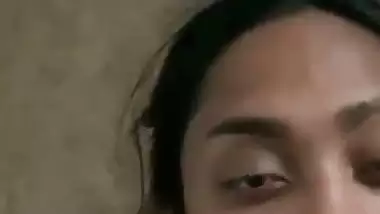 Girlfriend taking cum inside her mouth after blowjob