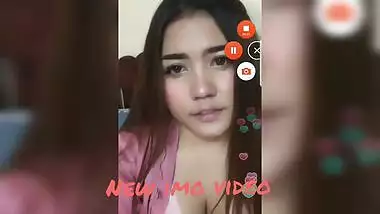 Asian girl clevage captured in video chat