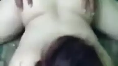 White desi XXX girl have a threesome sex with her husband and his friend MMS