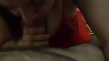 Horny Bhabhi in Red Sucking