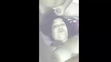 Desi Wife Boobs Pressing and Hubby Cum On Her Face