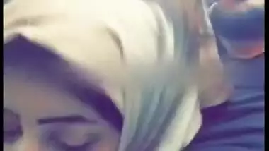 Horny young Pakistani babe in hijab giving blowjob to brother