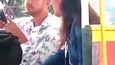 Horny Indian Girl Stroking And Sucking Penis Of Lover In Public