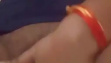 Alone Wife Satisfy Herself By Fingering With Toy And Pressing Big Boobs