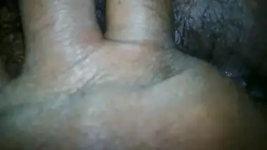 Fingering her Wet Hairy Pussy