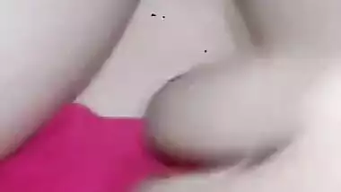 Horny desi wife showing her huge melons in closeup