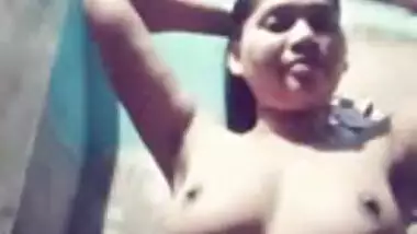 BD sexy girl showing her huge boobs and hairy pussy