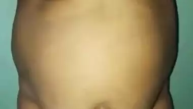 Fat Indian woman motivates hubby to have sex by showing giant XXX tits