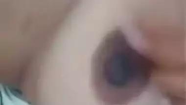 Bhabi playing With Boobs and Showing Hairy Pussy