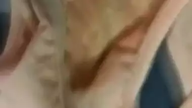 Desi wife showing her hairy wet pussy