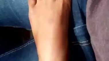 Indian feet red toenails teasing fj