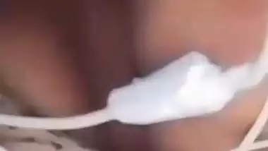 Girlfriend cute boobs showing on video call at night