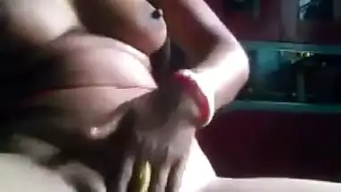Horny Dehati wife masturbating pussy on selfie cam