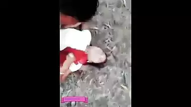 Bihari college girl having a threesome sex in outdoor