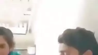 Cheater bhabhi giving handjob to devar with clear punjabi