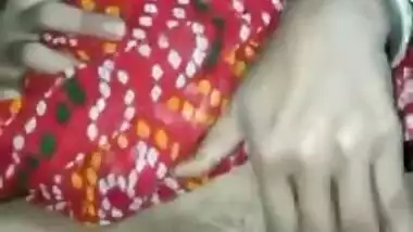 Solo porn clip with Indian girl who touches medium tits and snatch