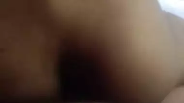 Girl in the reverse cowgirl position in the Tamil sex video