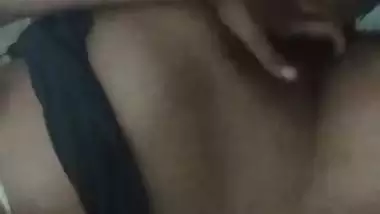 Naked Indian girl fingering horny hairy pussy
