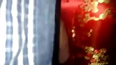 Satin dick groping aunty back