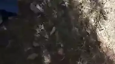 Outdoor Nepali porn of a girl sucking a dick and fucking