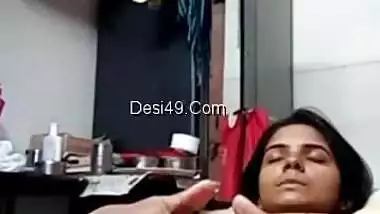 Relaxed Desi sweetheart rubs her XXX snatch waiting for sex with BF