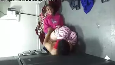 Indian college girl sex with servant in bedroom